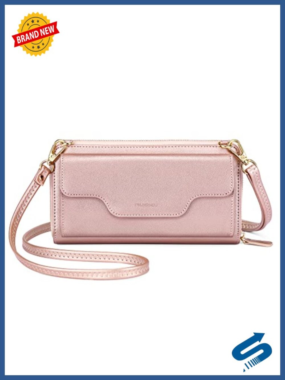 RFID Blocking Wristlet Wallet Crossbody Clutch with Cell Phone Pocket